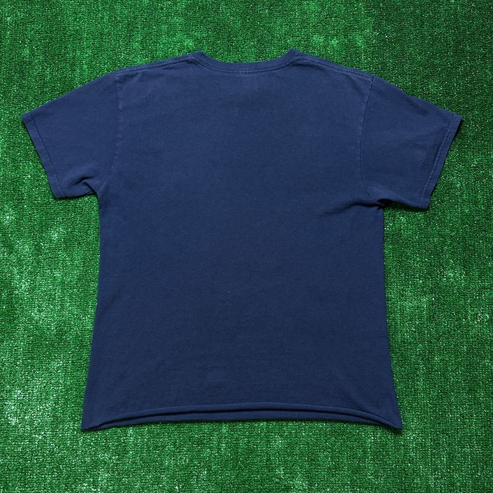 Delta Wolf Graphic T-Shirt‎ Mens M Navy Blue Trimmed Raw Hem Cropped Nature - Picture 2 of 10